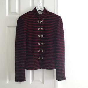 SUPER CLEAN St John Collection Caviar Knit Jacket Blazer Size 6 Front Zip